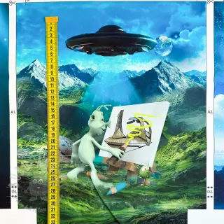 Decoratiestof KIDS BACKPACK Alien my friend PANEL