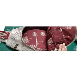 Decoratiestof Linenlook Elegant dandelion bordeaux