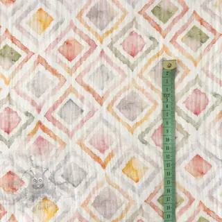 Dubbelgaas/mousseline Geo watercolour mauve digital print