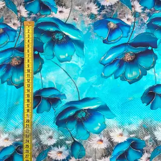 Tricot Blue love digital print