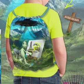 Decoratiestof KIDS BACKPACK Alien my friend PANEL
