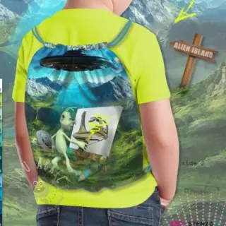 Decoratiestof KIDS BACKPACK Alien my friend PANEL