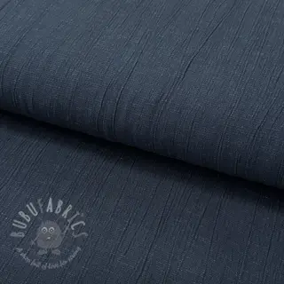 Viscose met linnen CRINCLE navy