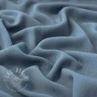 Viscose met linnen CRINCLE blue shadow