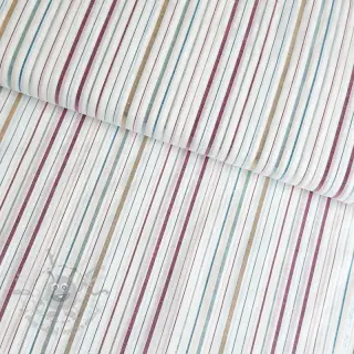 Katoenen stof LUREX stripes white