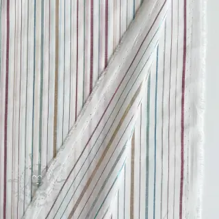 Katoenen stof LUREX stripes white