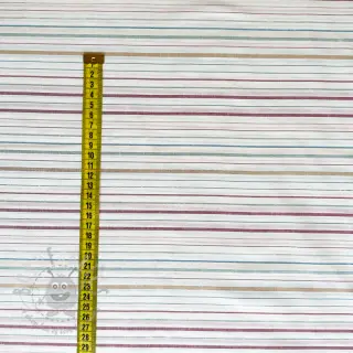 Katoenen stof LUREX stripes white