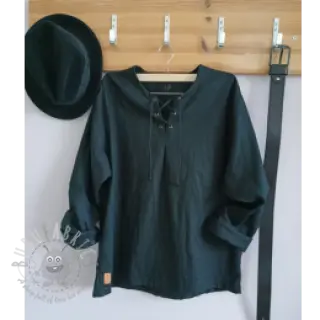 Voorgewassen linnen black