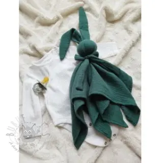 Dubbelgaas/mousseline old green