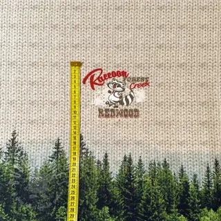 Sweaterstof Redwood red PANEL digital print