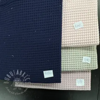 Stoffenpakket katoen met wafelbinding 084