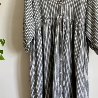 Linnen met katoen Lira big stripe black