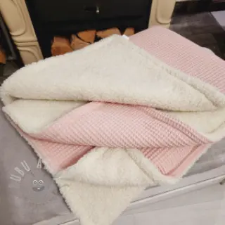 Katoen met wafelbinding bleached rose
