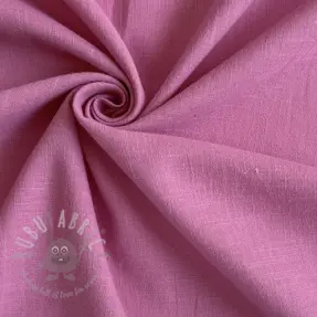 Katoenen stof met linnen dark pink