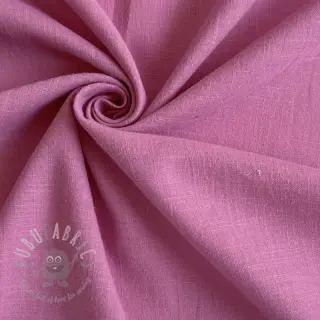Katoenen stof met linnen dark pink