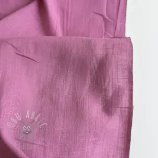 Katoenen stof met linnen dark pink