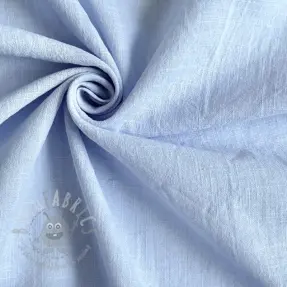 Katoenen stof met linnen light blue