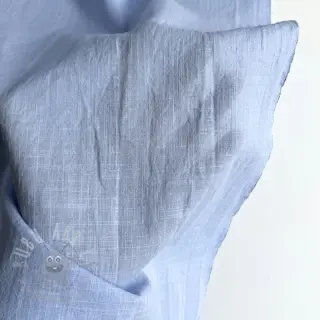 Katoenen stof met linnen light blue