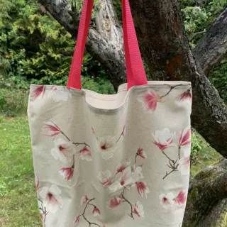 Decoratiestof Linenlook Floral magnolia bloom