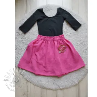 Dubbelgaas/mousseline fuchsia