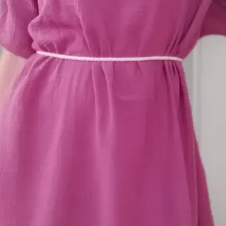 Dubbelgaas/mousseline cerise