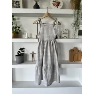Dvojitá gázovina/mušelín Double sided CHECKS MINI grey