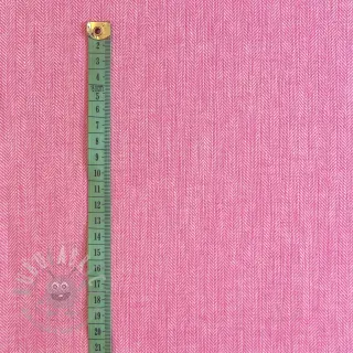 Linnen met katoen Fishbone fuchsia