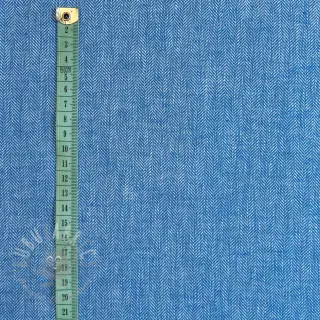 Linnen met katoen Fishbone cobalt
