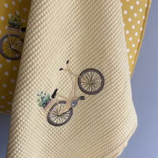Katoen met wafelbinding soft yellow