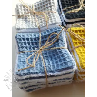 Katoen met wafelbinding blue