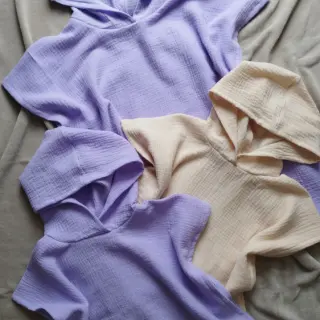 Dubbelgaas/mousseline bright violet
