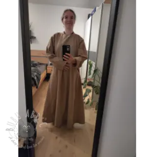 Katoenen stof met linnen taupe
