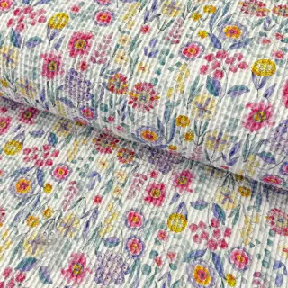 Katoen met wafelbinding Flowers digital print
