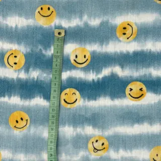 Dvojitá gázovina/mušelín Happy faces jeans digital print