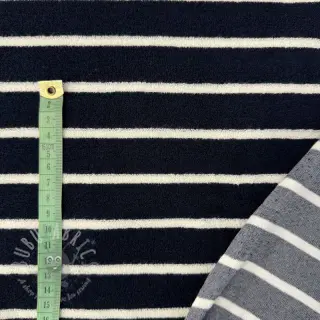 Badstof YARN DYED Stripe BIG dark blue