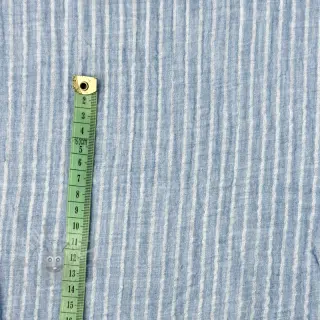 Dubbelgaas/mousseline YARN DYED Stripes light blue