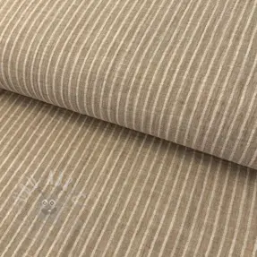Dubbelgaas/mousseline YARN DYED Stripes taupe