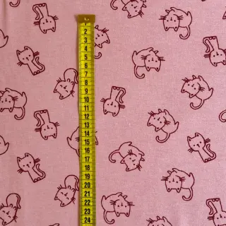 Bavlnená látka FLANNEL Cats old rose