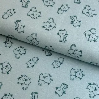 Bavlnená látka FLANNEL Cats mint