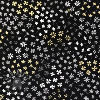Decoratiestof jacquard Flower Mix Sprinkle metallic deluxe