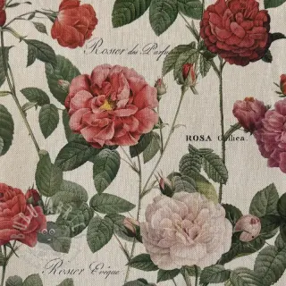 Decoratiestof Linenlook premium Vintage Rose Garden digital print