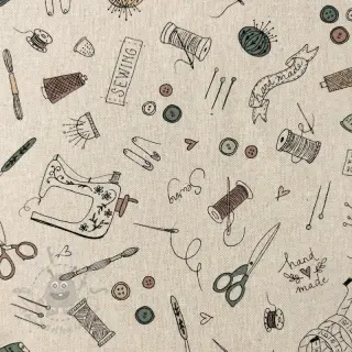 Decoratiestof Linenlook Sewing Doodle Craft