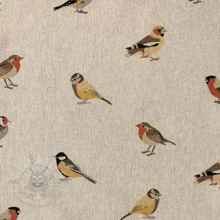 Decoratiestof Linenlook Tiny Garden Birds