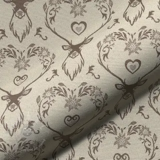 Dekoračná látka jacquard DOUBLE FACE Landhaus Deer Heart taupe