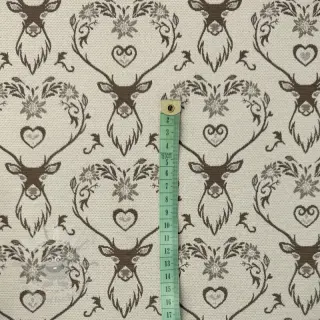 Dekoračná látka jacquard DOUBLE FACE Landhaus Deer Heart taupe