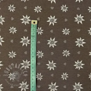 Decoratiestof jacquard DOUBLE FACE Landhaus Edelweiss taupe