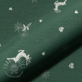 Dekoračná látka jacquard DOUBLE FACE Landhaus Mixed Icon forest green