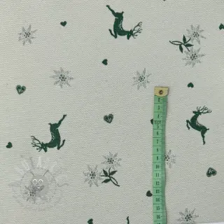 Dekoračná látka jacquard DOUBLE FACE Landhaus Mixed Icon forest green