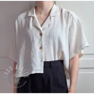 Viscose met linnen CRINCLE off white