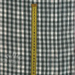 Dubbelgaas/mousseline Double sided CHECKS MINI cyan
